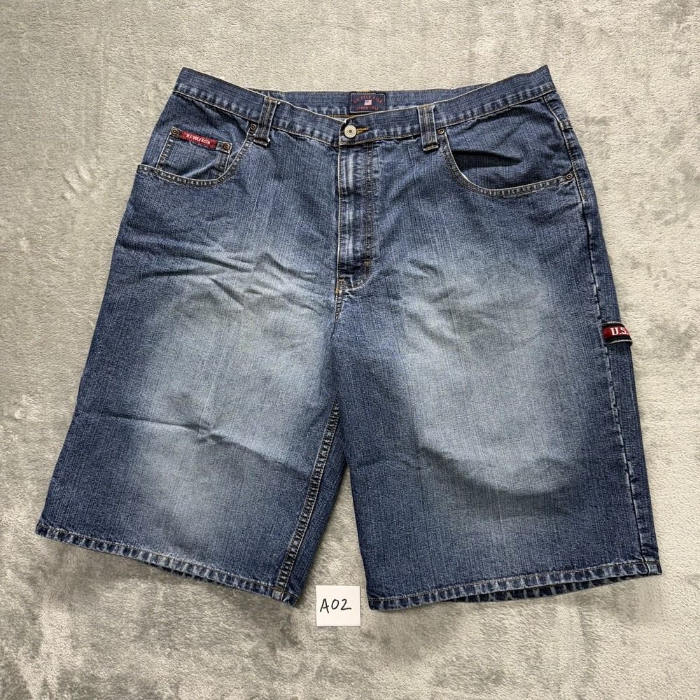 Vintage US Polo Assn Shorts Men 40 Carpenter Jorts Baggy Y2K 2000s Skater Flag